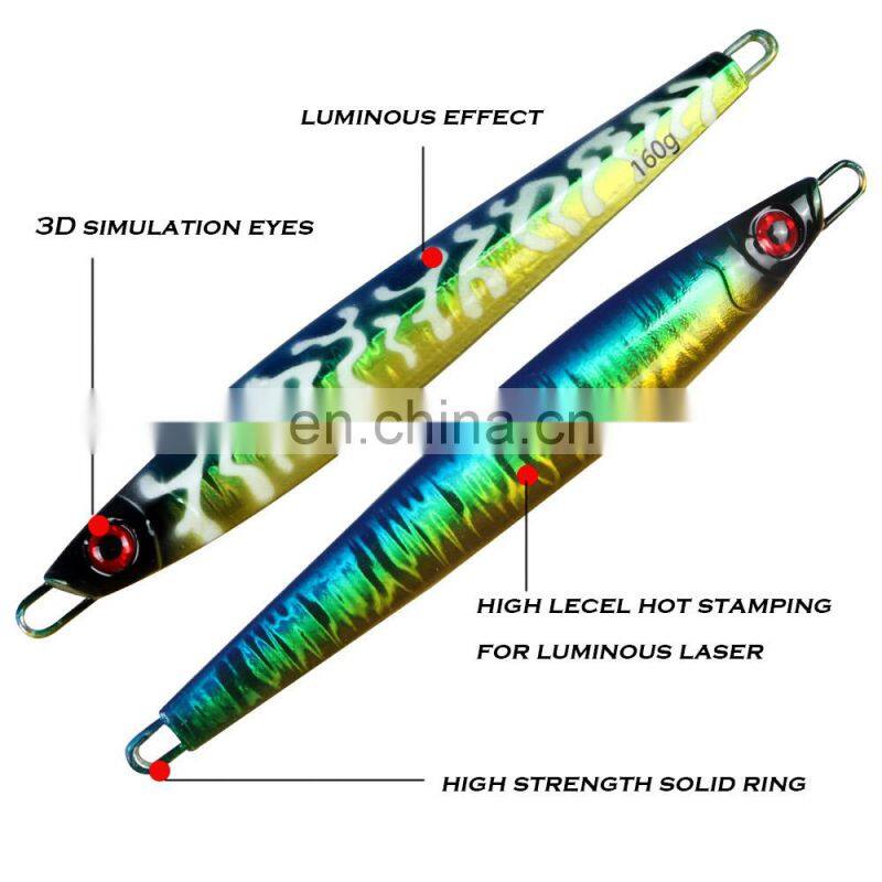 JOHNCOO Saltwater 160g 200g Luminous Reaction Metal Jigs Jigging Fishing Lure