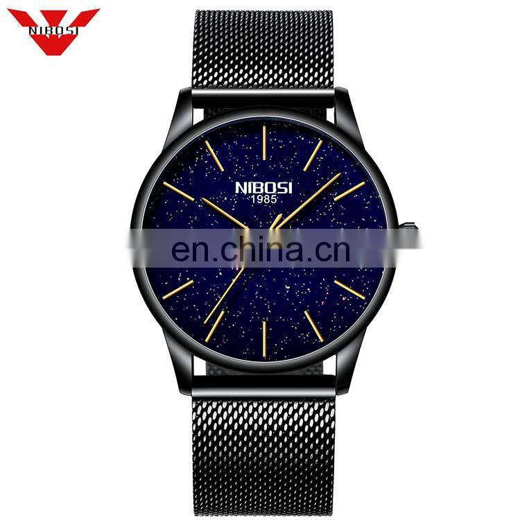 Quartz Watch Watches Stone Stainless Steel Original Quartz Fashion Japan Hot Sell Superior Slim 2020 Men Watches NIBOSI Round