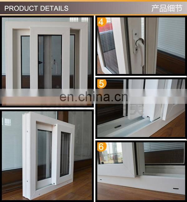 laminated finished brown color pvc sliding window with tint glass