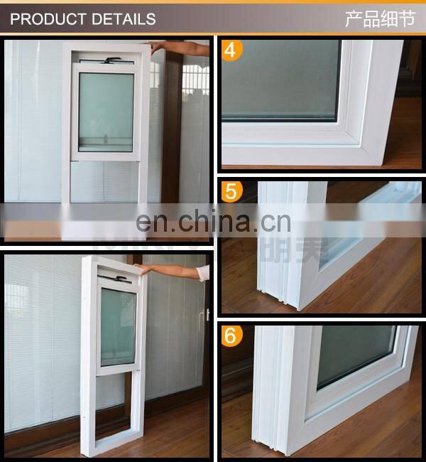 modern design upvc up and down sliding window/vinyl vertical sliding window