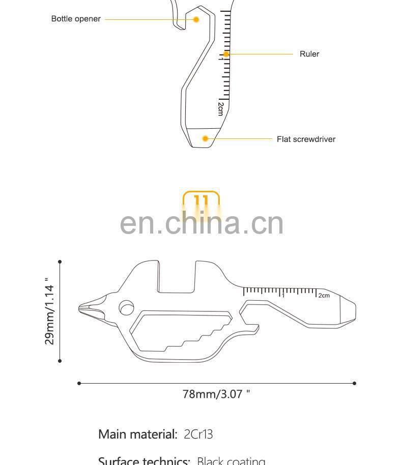 Stainless Steel Multifunctional Tools Outdoor Camping Portable Screwdriver Head Pocket Tools Gift