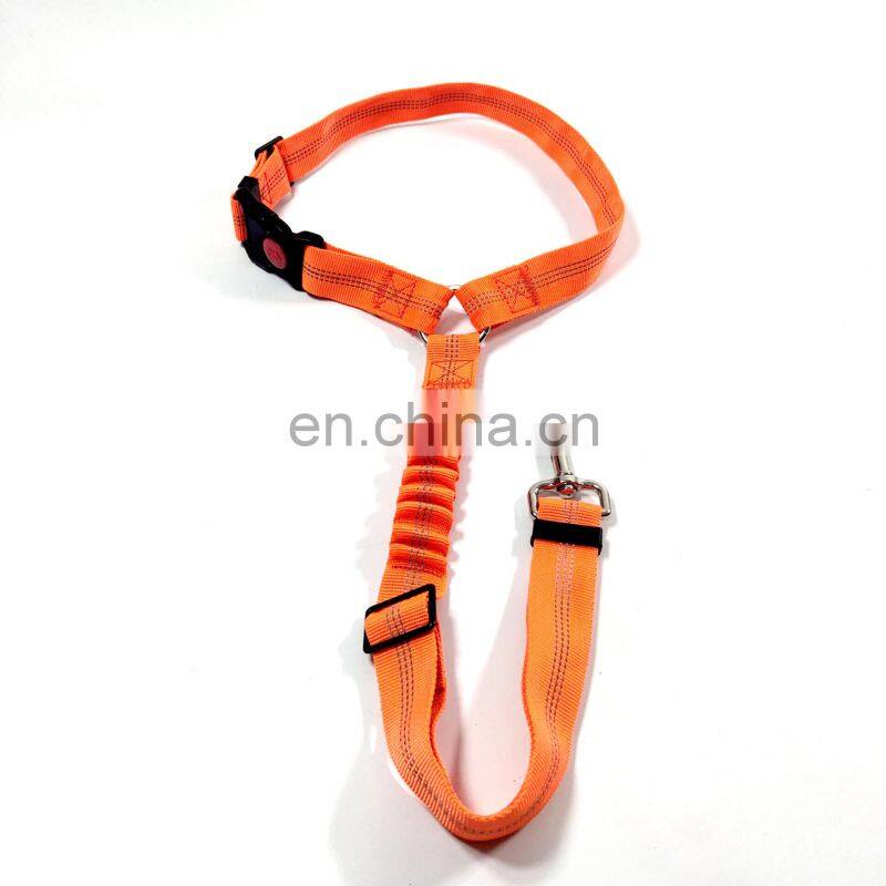 Dog Seat Belt Adjustable Durable Car Seat Belt Reflective Elastic Nylon Bungee Connect Dog Harness in Vehicle Travel Strap Leads