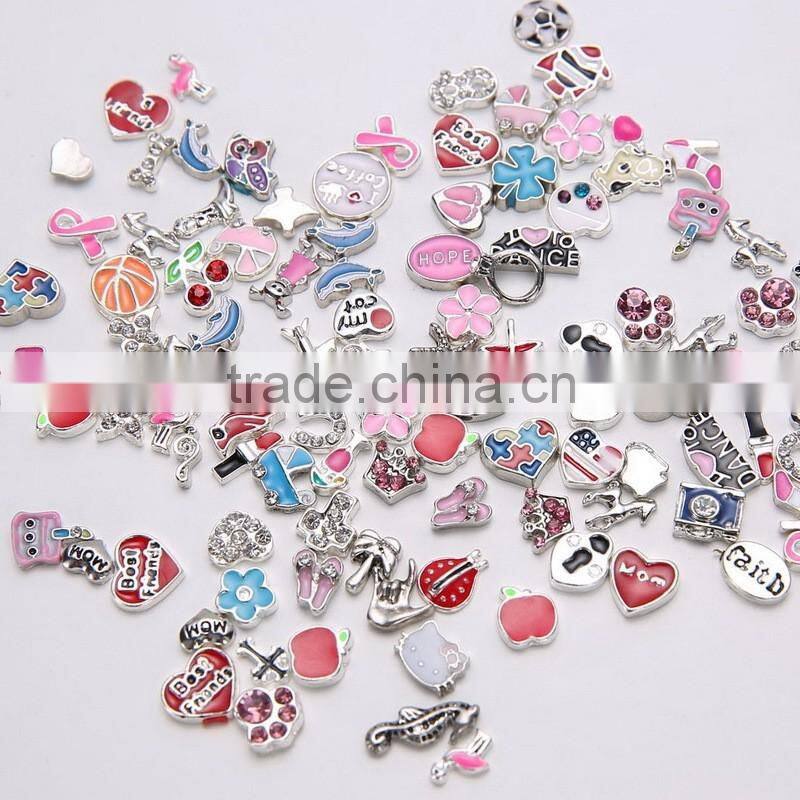 AIDS sign alloy metal loose charms floating lockets beads custom OEM design various styles