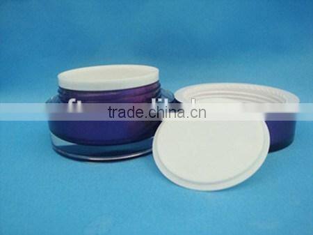 purple cylinder shape acrylic plastic jar with plastic cap