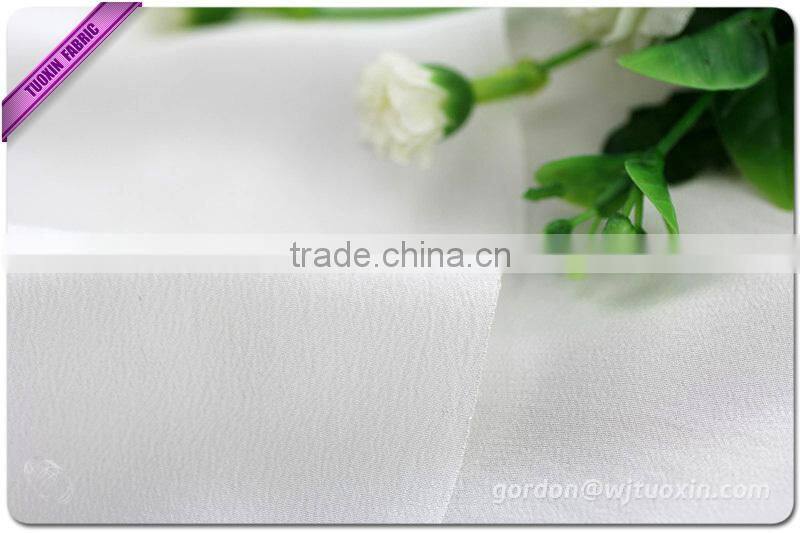 Natural Mulberry Silk Crepe de Chine White Shirt Fabric