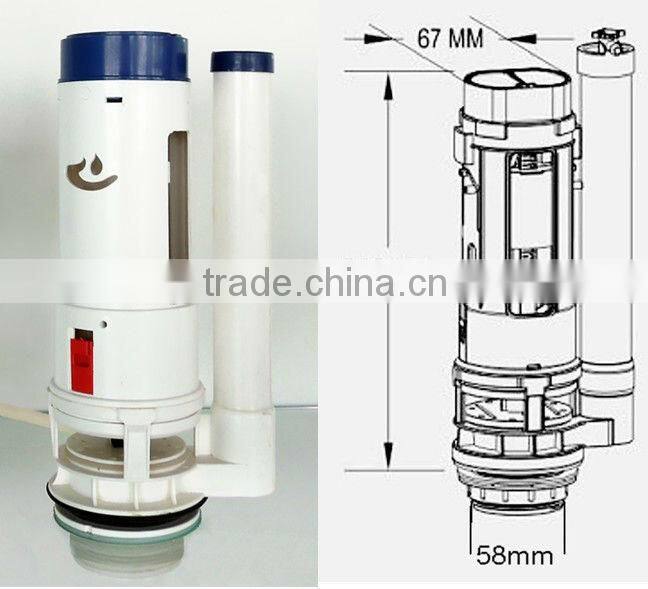 WC set side inlet flushing system