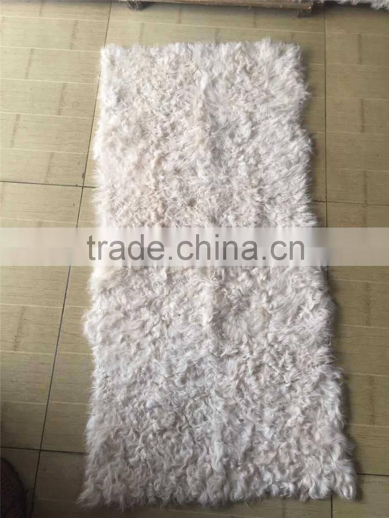Good Quality White Lamb Fur Plate / Real Lamb Skin