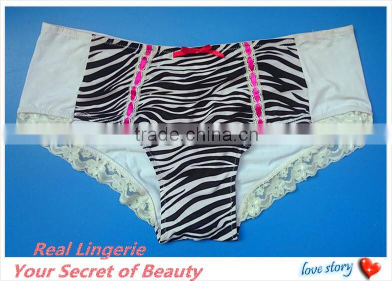 Fashion Plus Size Bra Set, Sexy Zebra Printed Microfiber