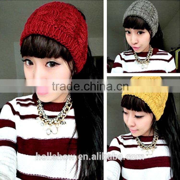 Wholesale Hot Selling Red Color Knitting Style Girl Winter Headband