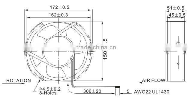SALZER PD157B-110 150X172X51mm AC Axial Flow Fan (TUV, CE Approved)