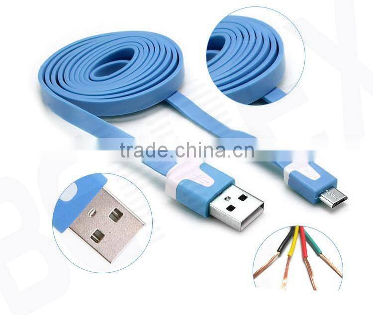 Slim Flat Electric Data Connector Micro USB Cable