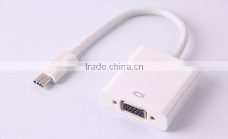 Top seller 1080p TYPE C mini USB3.0 to VGA Cable adapter for computer/smart phone