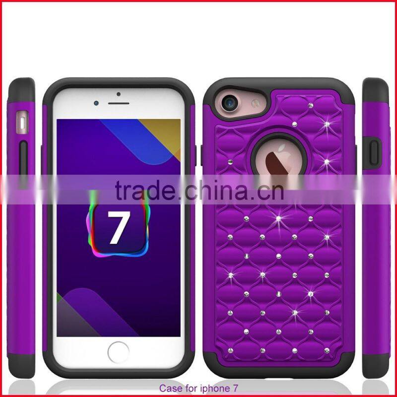Newest Diamond stars 3 in 1 phone case for Iphone 7