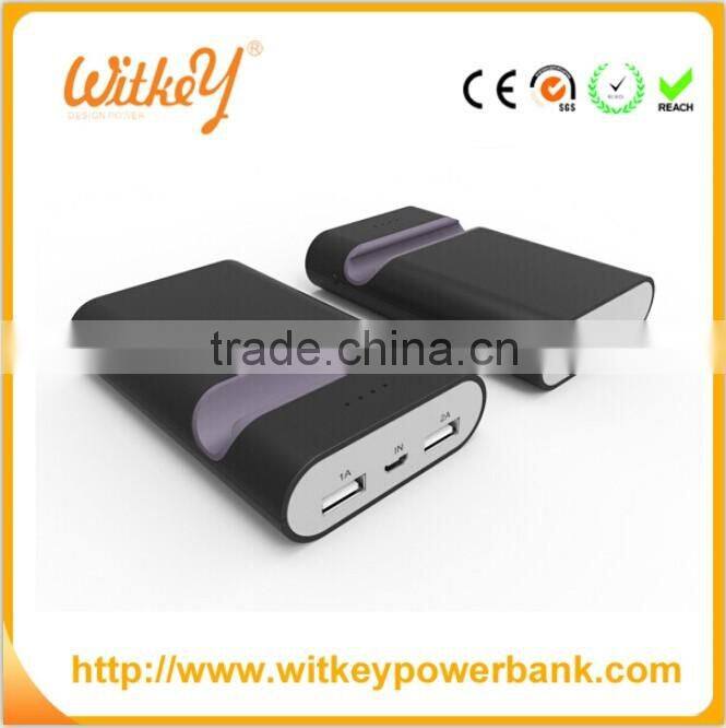 Colorful ABS Dual USB Mobile Phone Bracket Portable Power Bank, Tablet Bracket Charger