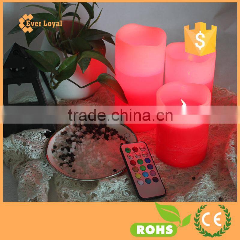 3 Weatherproof Outdoor and Indoor Color Changing LED Candles with Remote Control and Timer