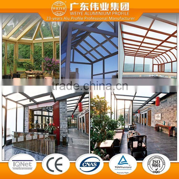 2016 new design for aluminium glass sunlight room winter garden green house