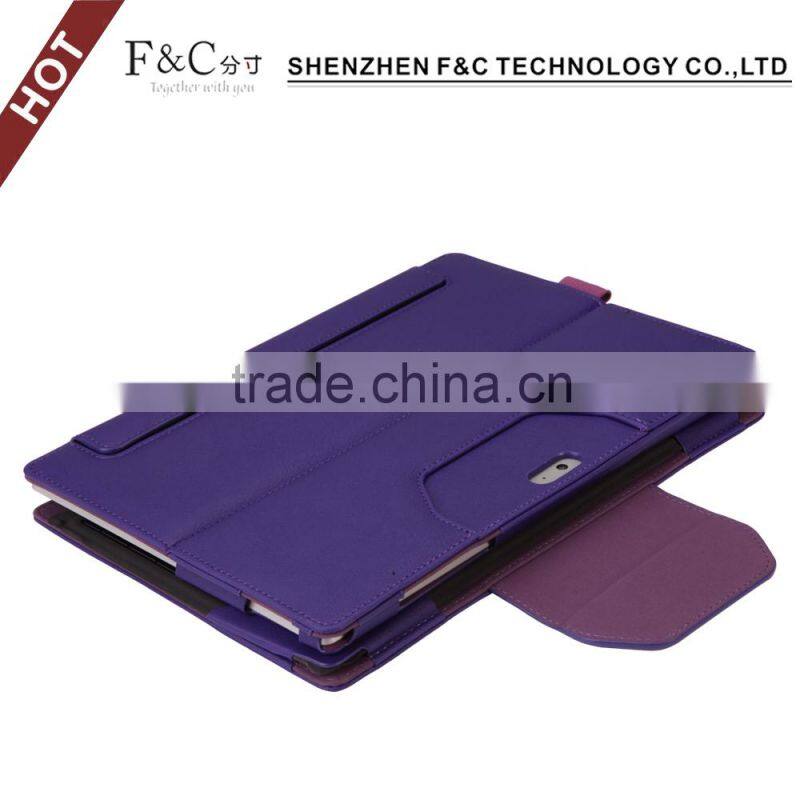 Wholesaler price detached leather folio case for microsoft surface pro 4 tablet