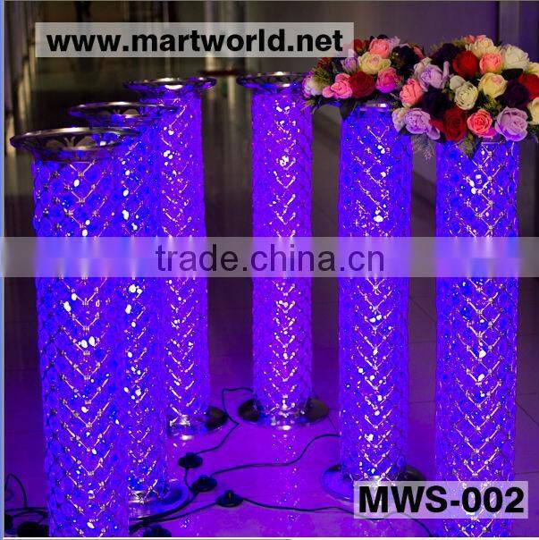 2016 Latest silver crystal pillars for wedding stage decoration ,wedding aisle pillars,decorative wedding pillars (MWS-002)