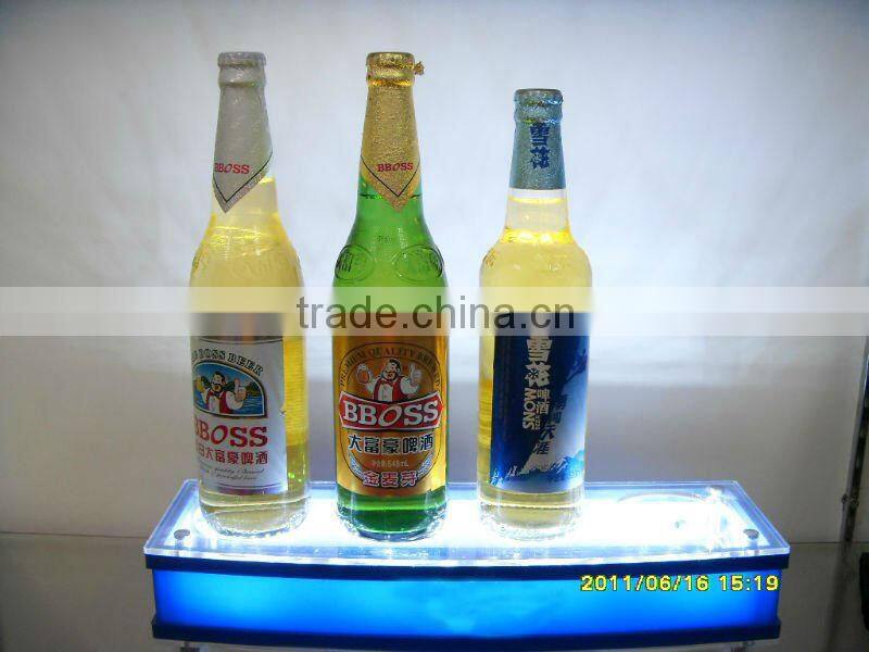 spirits promotion Acrylic bottle glorifier led lighting display shelf