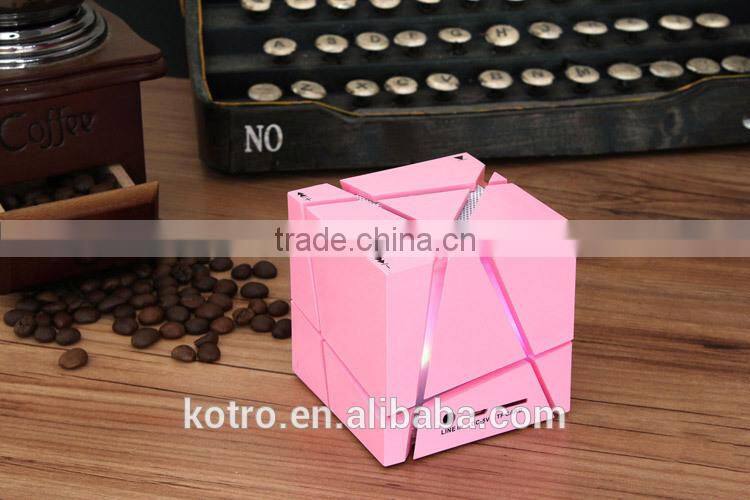 Unique Promotional Gift Qnoe AUX 2 Bass Speaker TF card FM Radio MIC Handsfree LED Speaker 3W Square LED Bluetooth Speaker