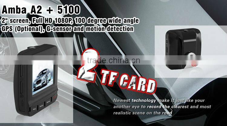 hot new products for 2014 mini DVR 1080P Ambarella Double card alibaba express vehicle blackbox dvr