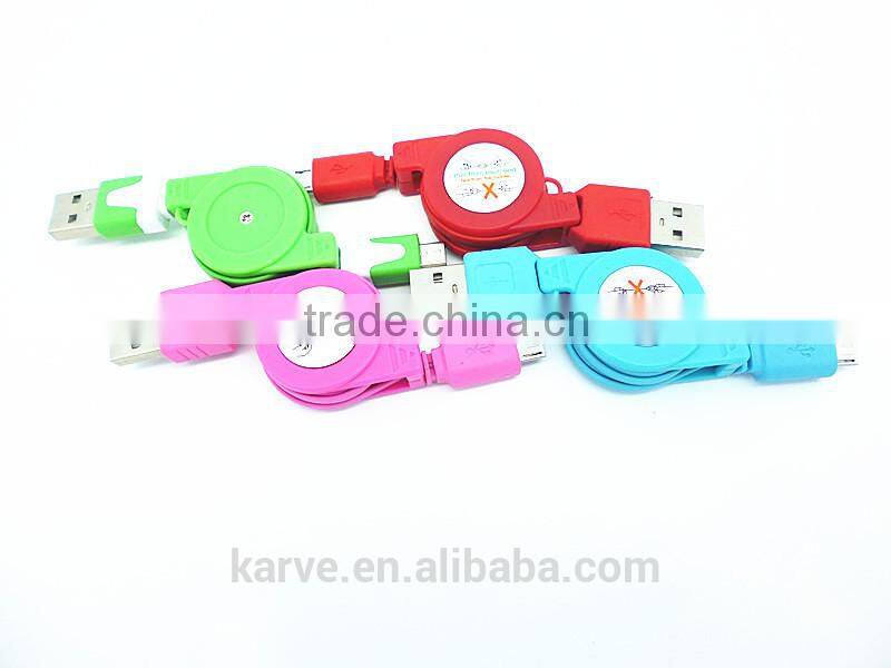 New micro usb cable micro retractable cable portable retractable cable