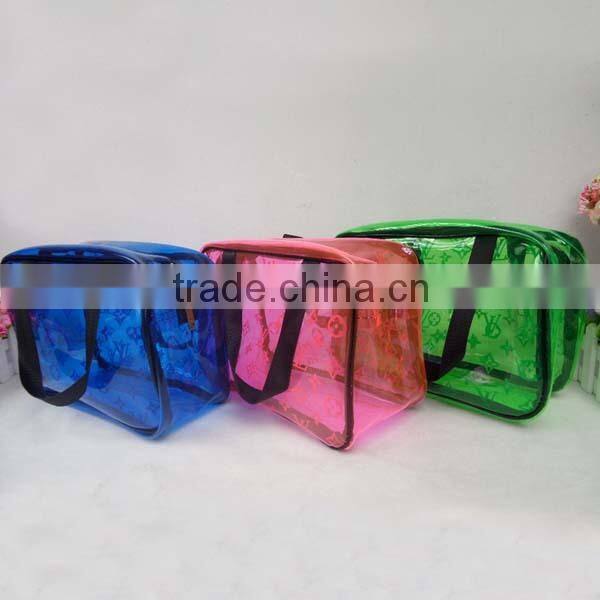 Customized simple women PVC chic printign shoulder Cosmetic Bags