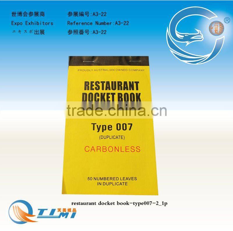 restaurant docket book,take away docket book,