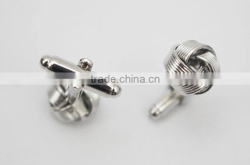 Factory Supply top quality cheap copper metal Silk Knot Cufflinks