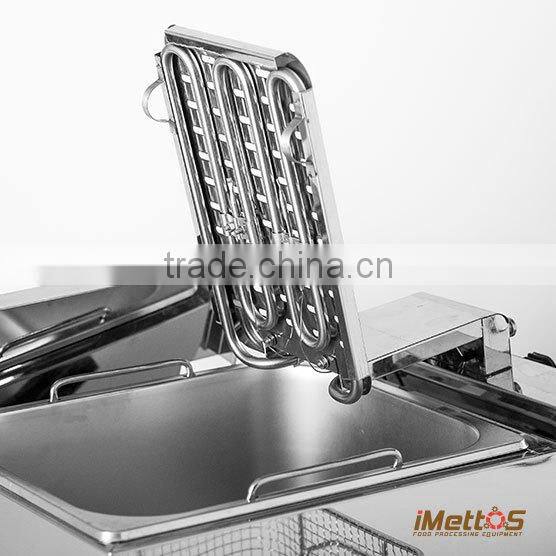 20L S/S Dual tank With oil Drain Valve Commercial General Electric Deep Fryer