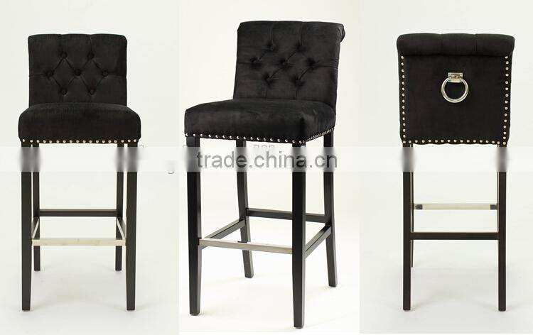 Modern Button designed Wooden Fabric Leisure Barstool With Ring Back (KY-3207)