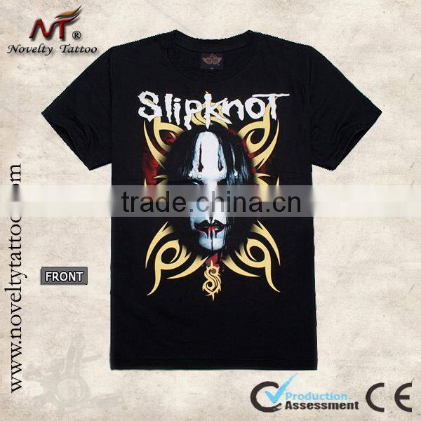 R100465 Men Head Tattoo Black T-shirt