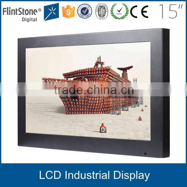 Flintstone 15 inch car mounted machine portable usb car video player taxi back seat lcd monitor