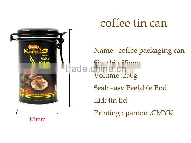 Food grade Empty Round Coffee Can/ coffee tin box/tin container for tea/coffee