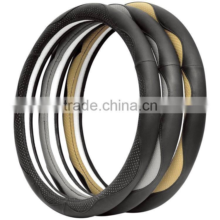 Top Leather Steering Wheel Cover Universal Fit Soft Breathable Steering Wheel Wrap