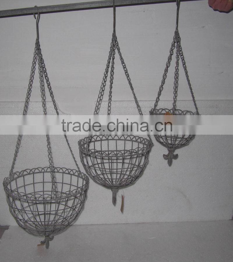 Vintage handmade wholesale wire hanging basket