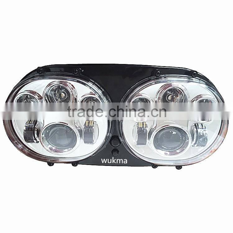 Harley accessory - LED Dual road glide motorcycle headlight 45w*2, harley Motorcycle parts 12v DOT approved