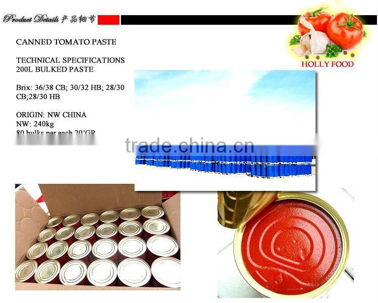 Tomato Paste Brix 36-38% CB Bulk Drum