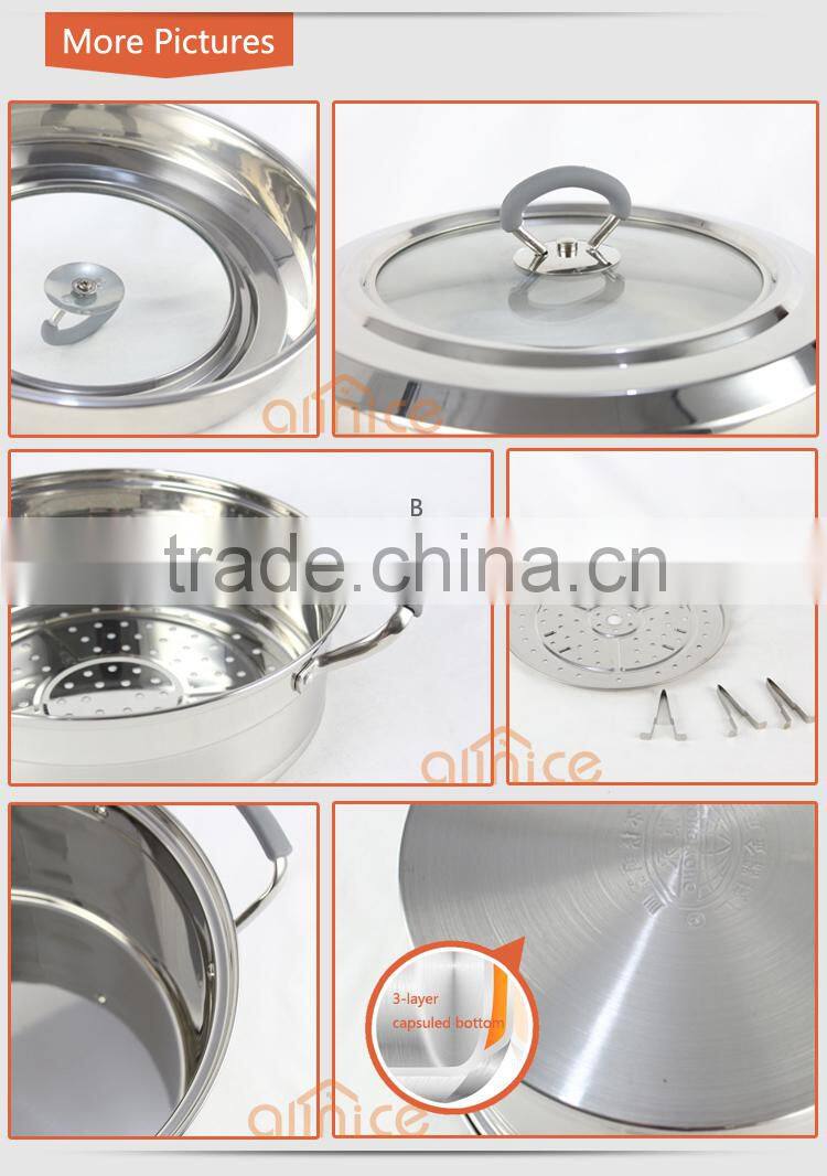 American style whole Multi-ply Stainless Cookware - Steamer Pot Series Stock Pot Steamer Pasta Cooker