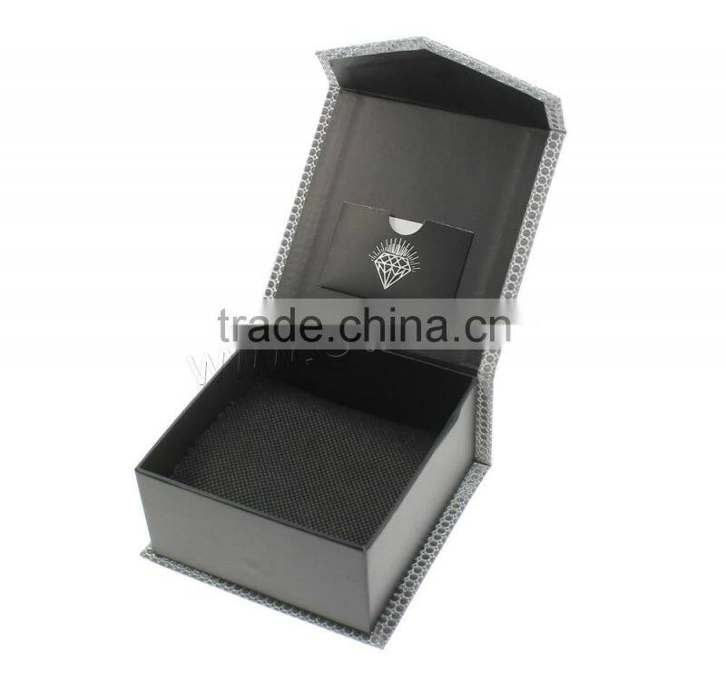 Leather Bracelet Boxes, Cardboard, with PU, Square, grey, 100x100x50mm