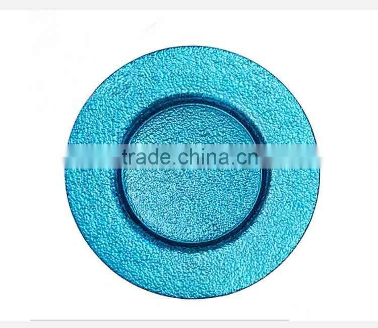 Wholesale Harvest colorful electroplating Charger Plate Glass Wedding Decoration