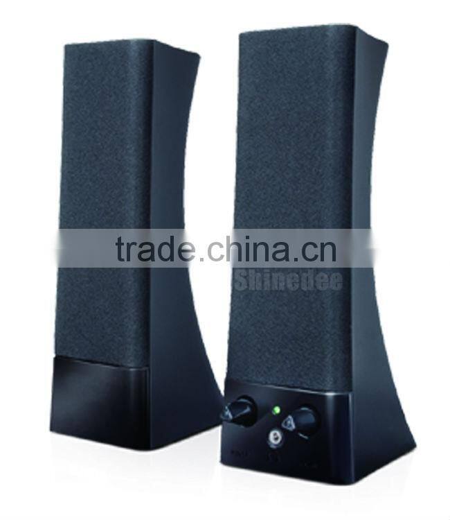 2.0 portable speaker , slim black bass speaker