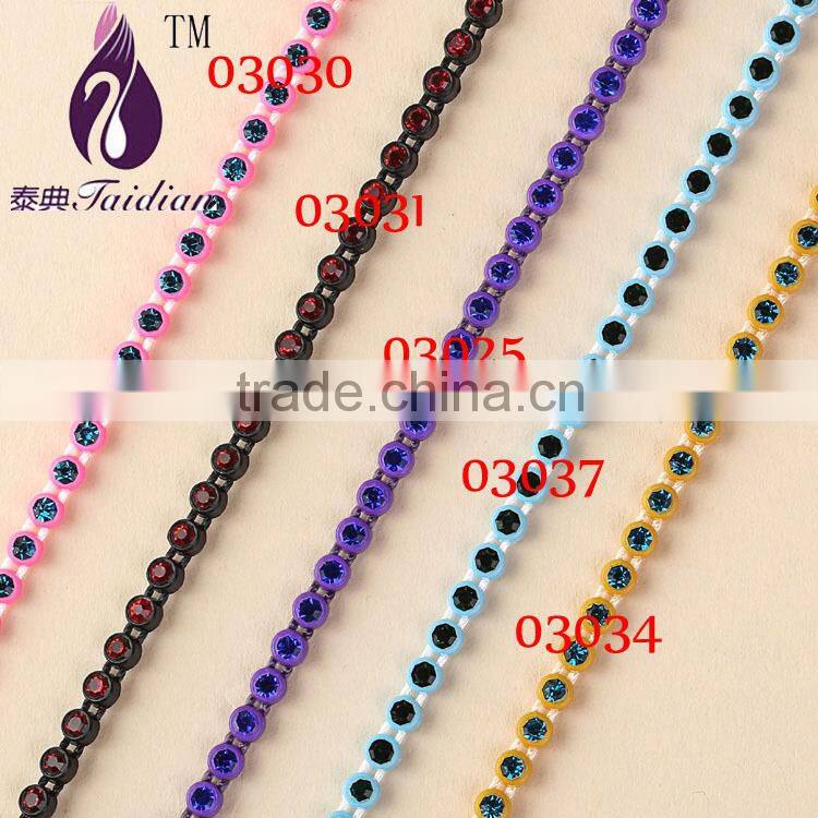 rhinestone beaded trim,neon rhinestone banding