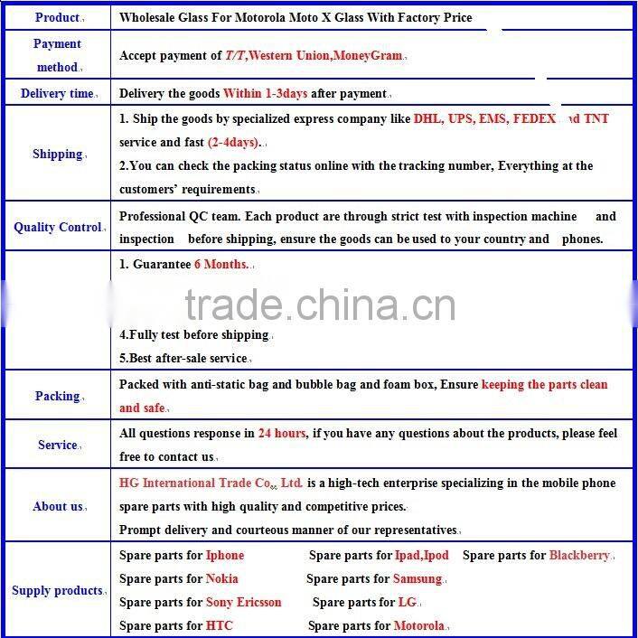 Wholesale Glass For Motorola Moto X Glass With Factory Price