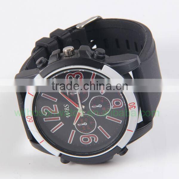 Quartz stainless steel back fashion silicone watch