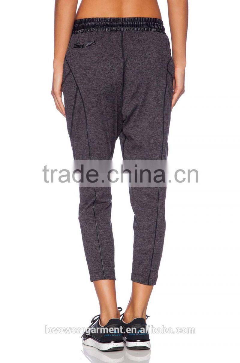 2015 women china cheap loss weight sport sweat pants in deep grey