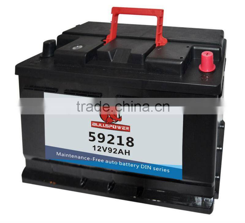 59218 DIN Standard 12v92ah car battery battery solar