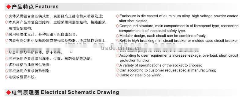 BXS51 high quality hot sale explosion proofpower maintaining socket box
