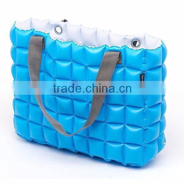 Rose/White inflatable bubble tote bag for beach