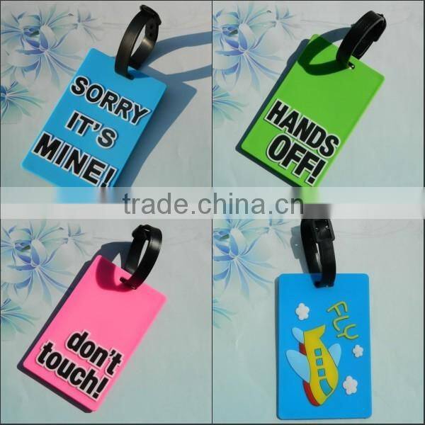 Bag tags custom cheap blank silicon rubber luggage tag